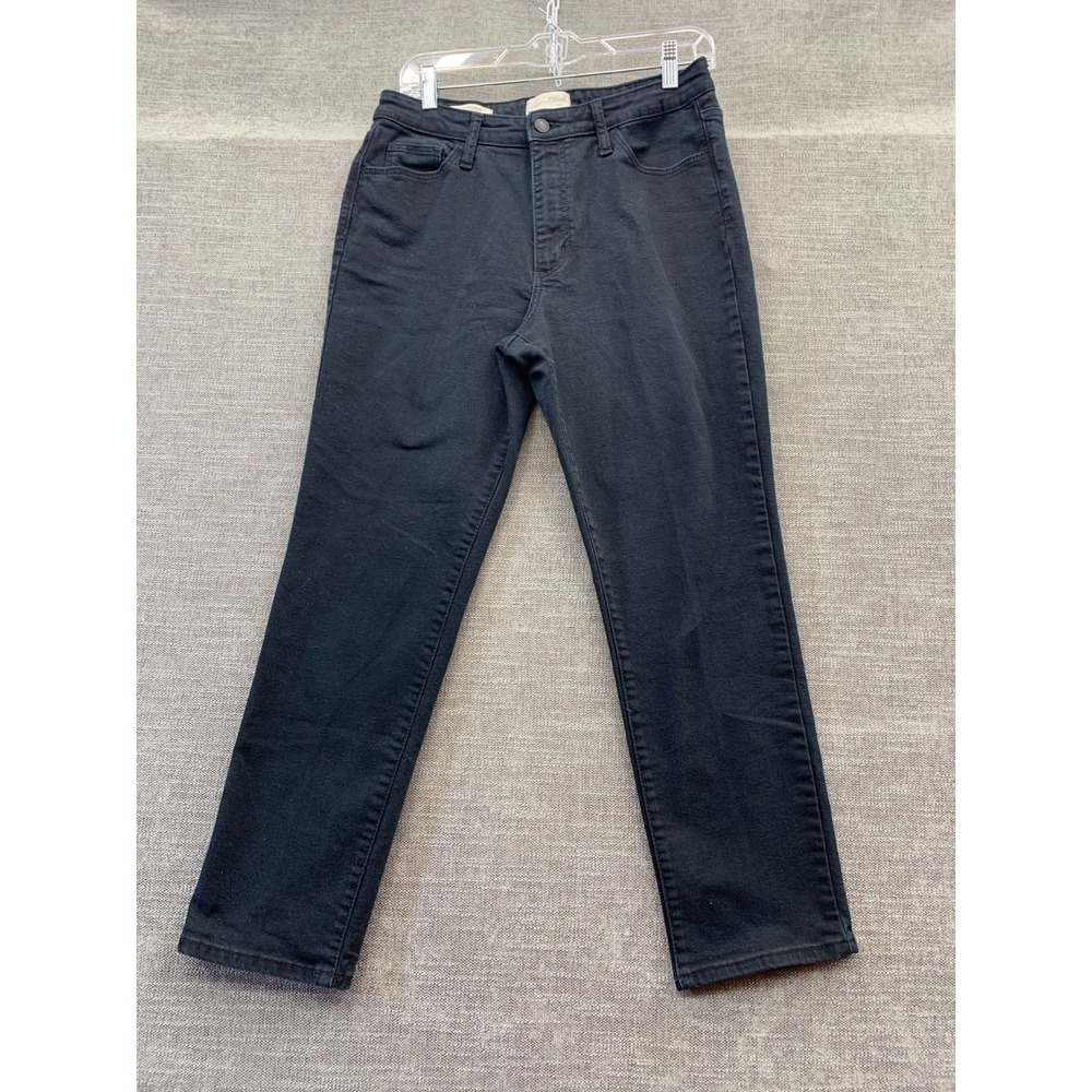 Universal Thread High Rise Slim‎ Straight Jeans Womens 10 Navy Blue Denim Cotton